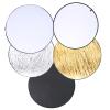110cm 5 in 1 Handhold Collapsible Round Disc Light Reflector, Portable Photography Diffuser with Gold Silver White Black Surfaces for Indoor Outdoor Shoots view 2