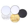 110cm 5 in 1 Handhold Collapsible Round Disc Light Reflector, Portable Photography Diffuser with Gold Silver White Black Surfaces for Indoor Outdoor Shoots view 3