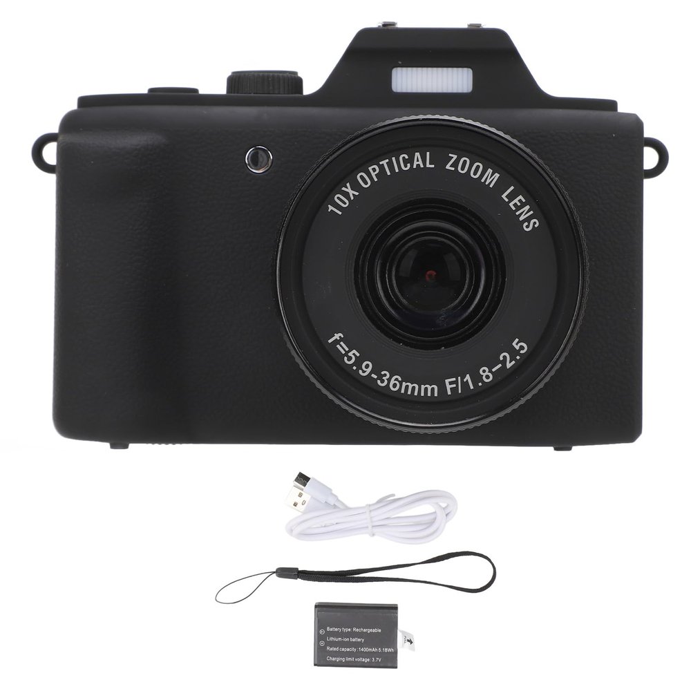 2.7K Ultra HD Digital Camera with 6X Optical Zoom, 4X Digital Zoom, Autofocus and Electronic Stabilization, 48MP for Photography and Video