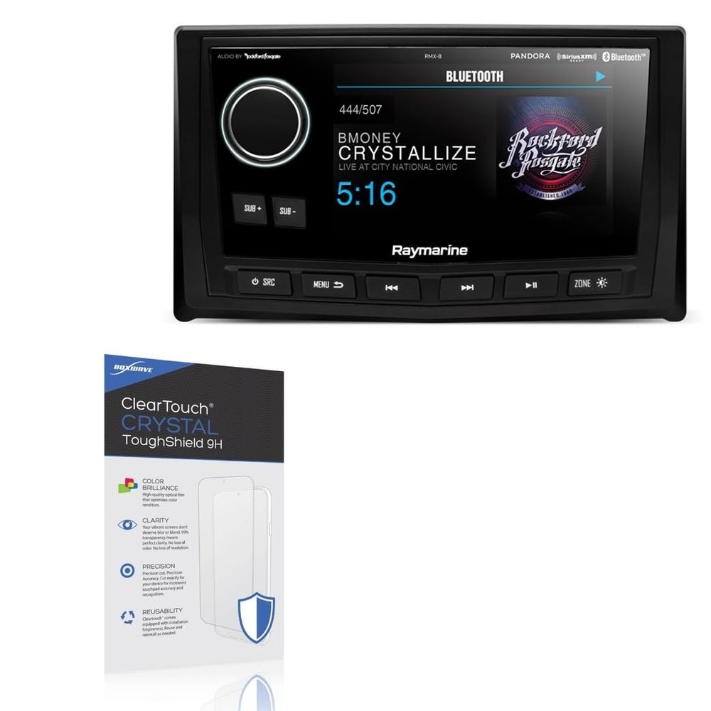 BoxWave Screen Protector Compatible With Raymarine RMX-8DH - ClearTouch Crystal ToughShield 9H (2-Pack), Clear 9H Tough Flexible Film Screen Protector