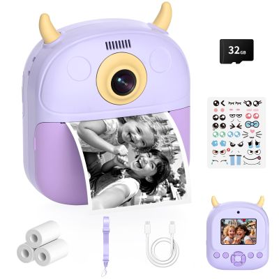 Kids Camera Instant Print, Birthday Gift for Kids Age 3-12, Selfie Digital Camera with 1080P Video & 2.4" Screen, Toddler Camera for 4 5 6 7 8 9 Year Old Boys Girls