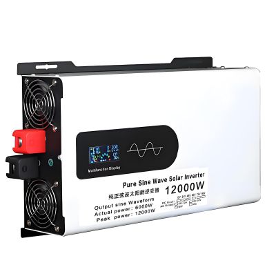 12000Watt Pure Sine Wave Power Inverters 24V 48V 60V 72V DC to AC 110V/220V Converter with 2 AC Sockets Car Inverter for Home/RV/Truck/Car/Camping,24Vto220V