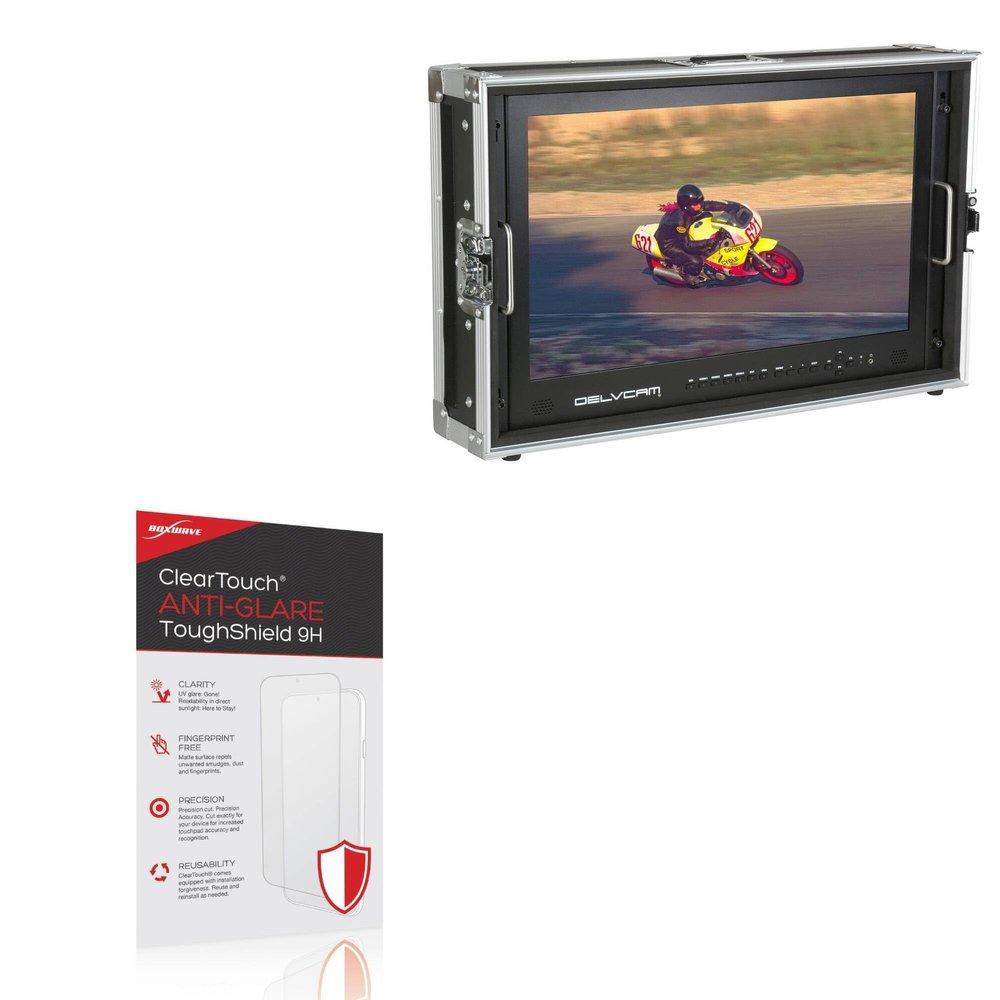 BoxWave Screen Protector Compatible With Delvcam DELV-4KSDI24 - ClearTouch Anti-Glare ToughShield 9H (2-Pack), Anti-Glare 9H Tough Flexible Film Screen Protector