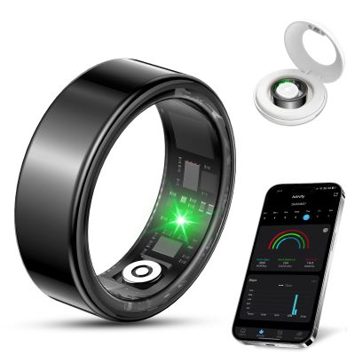 Ajblg Smart Ring, Men's and Women's Smart Rings, smartwatch with 5ATM Waterproof/Fitness Tracker/Activity Tracker, Compatible with Android and iPhone(US 12)