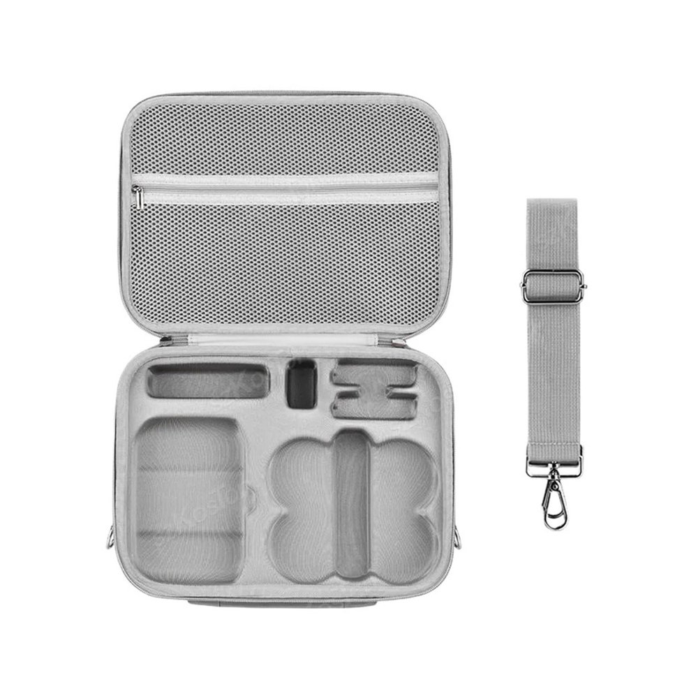 Storage Bag Compatible For DJI NEO Integrated Carrying Case Handbag Travel PU Suitcase With Shoulder Strap Drone RC-N3 Accessories(GRAY)