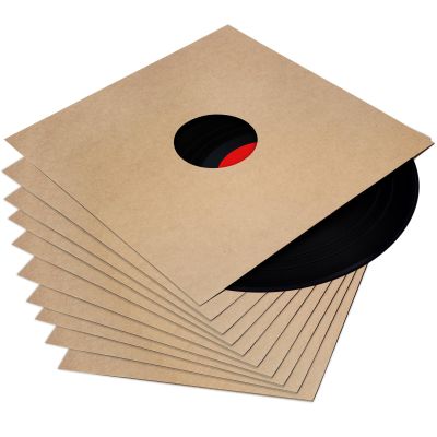 Opfiue 10PCS 12In Vinyl Record Jackets,350gsm Durable Thick Cardboard Album Covers Kraft Finish Blank Album Jackets,Kraft Covers for Records Inner Outer Sleeves Collectors(Brown)