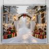 10x8ft Christmas Backdrop Glitter Snowy Forest Winter Wonderland Backdrops for Photography Christmas Photo Props for Photoshoot Xmas Archway Winter Scene Backdrop Friendsmas Holiday Decorations view 1