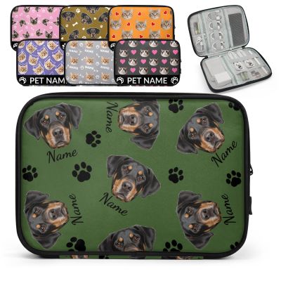 Mardesigns Custom Pet Face Electronics Travel Organizer Case, Cord Cable Storage Bag Waterproof Portable Tech Accessories Pouch for Charger Phone Cables SD Card, Dog Cat Customized Gifts
