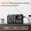Portable Radio AM FM Shortwave, Rechargeable Radio Bluetooth Speaker-Black view 2