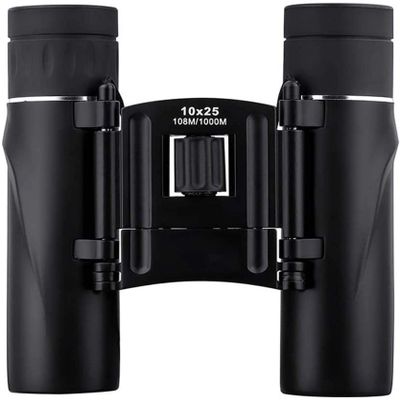 10X25 Binoculars for Adults Kids, HD Folding Compact Binoculars with Weak Light NightClear, High-Reflective Prism Binocu