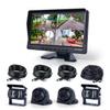 10.1 Inch 1080P AHD Quad Split Touch Screen Truck Monitor System with 4 IP69K Night Vision Cameras, BSD Pedestrian & Vehicle Alert, Loop Recording, for RV, Bus, Trailer, Forklift, Truck view 1