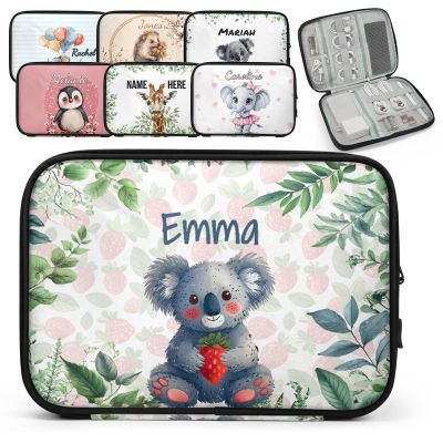 Mardesigns Personalized Electronic Organizer Custom Name Travel Cable Organizer Pouch Cord Storage Bag Cute Koala Portable Tech Accessories for Cable, Changer, Earphone & Power Bank