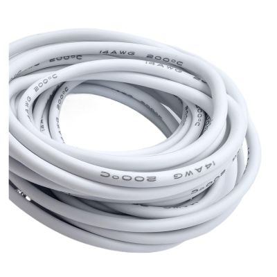 14/16/18/20/22/24/26/28/30 AWG Silicone Electric Wire 3 meter/10ft- Soft, Flexible Tin-Copper Wire High Temperature Resistant(White,3M_18 AWG)