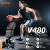 Godox V480F TTL Speedlite Flash for Fujifilm Cameras, GN50, 2.0" Touchscreen, HSS 1/8000s, 2.4G Wireless, USB-C Rechargeable, 650 Full-Power Flashes, Compatible with X-T5 X-T4 X-H2 X-S20 X-Pro3 X-E4 view 2