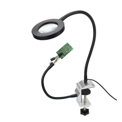 LJSM Lab Microscope Slides Flexible Soldering Iron Clip USB 3X Illuminated Magnifying Glass Lighting Table Clamp Repairing Helping Magnifier Welding Loupe Microscope Parts