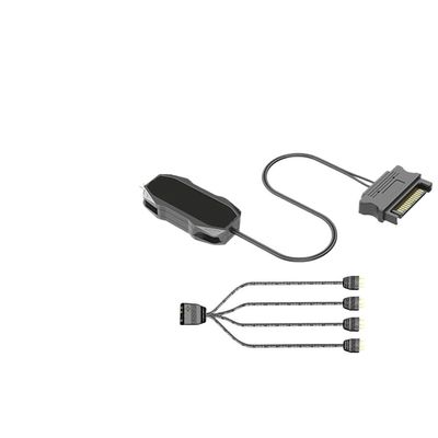 ARGB Controller 5V 3pin to SATA Power Supply RGB Controller 3PIN Hub for Computer CPU Case Cool Fan L*/ED Light Radiator(Black 3 in 1)