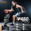 Godox V480O TTL Speedlite Flash for Olympus/Panasonic Cameras, GN50, 2.0" Touchscreen, HSS 1/8000s, 2.4G Wireless, USB-C Rechargeable, 650 Full-Power Flashes, Compatible with OM-1 OM-5 GH6 G95 GX9 view 2