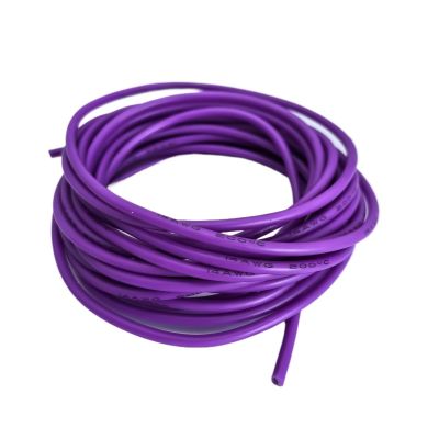 14/16/18/20/22/24/26/28/30 AWG Silicone Electric Wire 3 meter/10ft- Soft, Flexible Tin-Copper Wire High Temperature Resistant(Purple,3M_18 AWG)