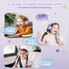 awatrue Kids Headphones, 74/85/94dB Volume Limiter, Foldable Wired Over Ear Headphones for Travel, 3.5mm Jack, Toddler Headphones for School, Chromebook, iPad, Tablet, Purple view 2