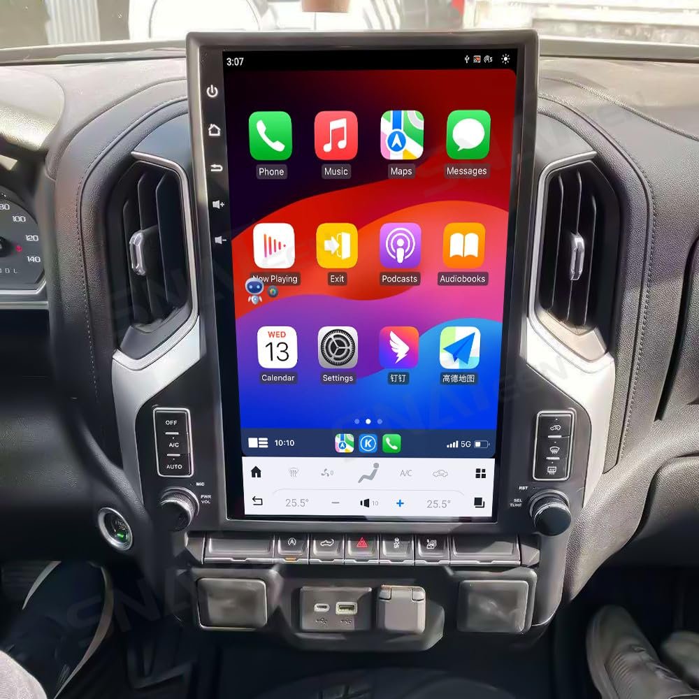 16.8Inch Touch Screen Android Car Radio for GMC Sierra Chevrolet Silverado 2019 2020 2021 2022 2023 Head Unit Wirless Carplay GPS Navigation Screen Upgrade Multimedia Player Android Auto (4+64GB)