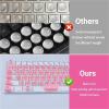 Long Nail Typing Keycap Enhancer Stickers, Computer Key Caps, Self-Adhesive Raised Silicone Key Caps with Letters. (Pink) view 3