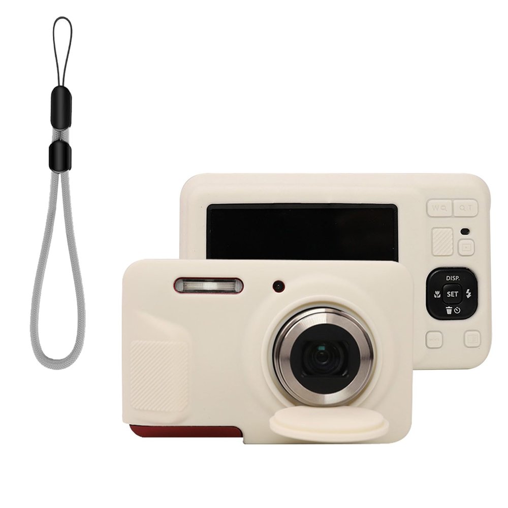 for Kodak PIXPRO FZ55 Silicone Case,Soft Skin Silicone Full Protective Case Cover with Kodak PIXPRO FZ55 Digital Camera with Keychain-Apricot