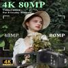 Camcorder Video Camera 4K Ultra HD 80MP Vlogging Camera for YouTube 18X Digital Zoom 3.0" 270 Rotation IPS Screen IR Night Vision Camcorder Recorder with 32GB SD Card, Lens Cap and 2 Batteries view 2