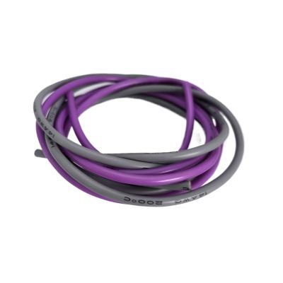Two Color Wire 16-18-20-22-24-26-28-30 Gauge Silicone Gray/Purple Stranded Tinned Copper Hookup Wire Kit DIY(3M Each Color_20 AWG)