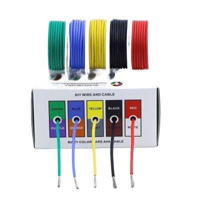 30AWG Wire Flex Silicone 30 Gauge Stranded Tinned Copper Wire, OD: 0.8mm, 5 Colors 32.8ft/10m, Electrical Connection Wire Kit