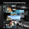 12" Rear View Mirror Camera,4 Channel Mirror Dash Cam Front and Rear Inside,Backup Camera for Cars,5.8GHz WiFi 360 Smart Rearview Camera,APP,GPS,Night Vision Backup Camera, Free 64GB SD Card view 2