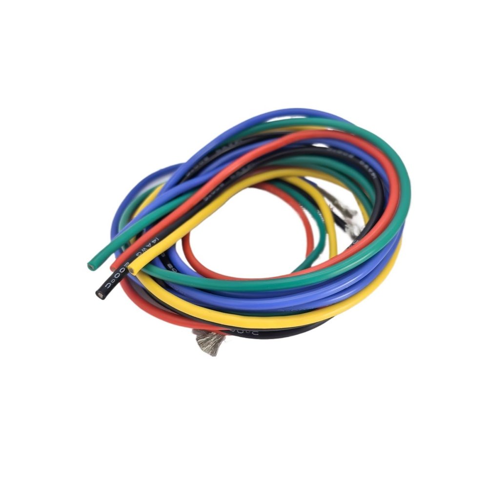 5 Colors 16-18-20-22-24-26-28-30 Gauge Silicone Wire Red Black Yellow Blue Green Stranded Tinned Copper Hookup Wire Kit(5M PER Color_26 AWG)