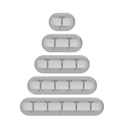 Cord Holder 5pcs Silicone USB Cable Organizer USB Charging Cable Winder Desktop Tidy Management Clips Cable Holder for Cords(7 Clips Grey)