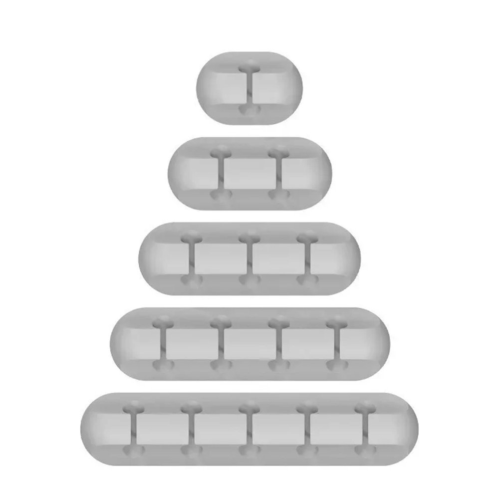 Cord Holder 5pcs Silicone USB Cable Organizer USB Charging Cable Winder Desktop Tidy Management Clips Cable Holder for Cords(7 Clips Grey)