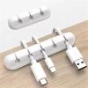 Cord Holder 5pcs Silicone USB Cable Organizer USB Charging Cable Winder Desktop Tidy Management Clips Cable Holder for Cords(7 Clips Grey) view 3