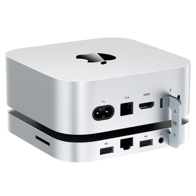 BEELINK EX Mate Mini-B 80Gbps Mac mini M4 Dock & Stand, Up to 8TB NVMe SSD Expansion, PD3.0 Port, SD4.0 Card Reader, 2.5G LAN, 2*USB-A 5Gbps for Laptops/Desktop PC/Mini PC