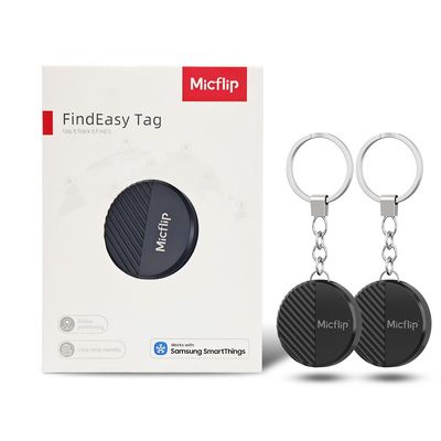Bluetooth SmartTag Tracker Works with Samsung SmartThings, Smart Tag GPS Locator Tracking Device, Item Finder for Keys, Wallet, Luggage, Reverse Search Phones, 2 Pack, Black (Android 11 or Later)