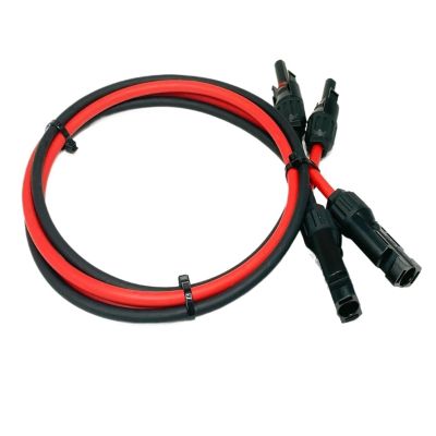 1-10M Solar Panel Extension Cable 16 10 6 4 2.5 1.5 mm 6/8/10/12/14/15/16AWG Black and Red with Solar PV Wire Connector(Red and Black 1Pairs,3M_12 AWG-4MM2)