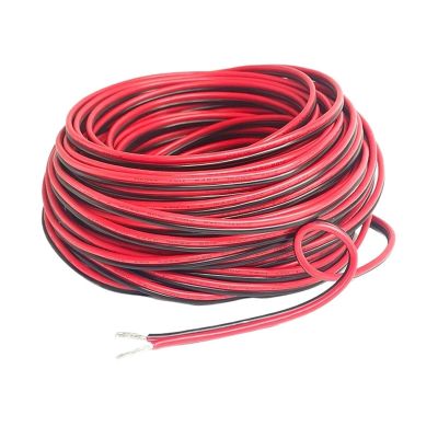 2-pin red and Black PVC or Silicone Extension Cable 28awg 26awg 24awg 22awg 20awg 18awg 16awg Tinned Copper Domestic Wire(2Pin PVC,40M-131.2FT_20 AWG)