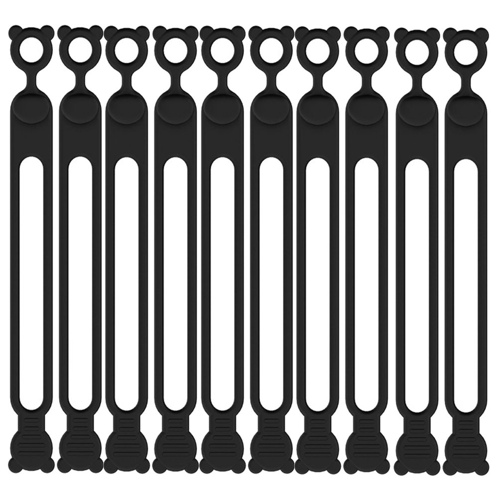 10PCs Silicone Cable Straps Cord Organizer for Bundling Earphone, Phone Charger, Computer Cords, Reusable Cable Ties Wire Organizer in Home,Office,Kitchen,School