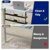 31Inch Extendable Under Desk Cable Management Tray, Metal Cable Management Tray Under Desk Cord Management with Clamp, Extendable Power Strip Cord Holder for Wire Cable Management view 3