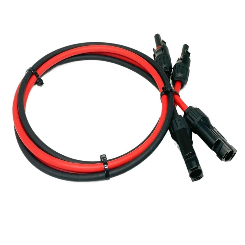 1-10M Solar Panel Extension Cable 16 10 6 4 2.5 1.5 mm 6/8/10/12/14/15/16AWG Black and Red with Solar PV Wire Connector(Red and Black 1Pairs,5M_16 AWG-1.5MM2)