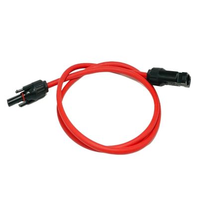 1-10M Solar Panel Extension Cable 16 10 6 4 2.5 1.5 mm 6/8/10/12/14/15/16AWG Black and Red with Solar PV Wire Connector(Red Single Root,6M_12 AWG-4MM2)