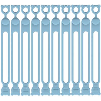 10PCs Silicone Cable Straps Cord Organizer for Bundling Earphone, Phone Charger, Computer Cords, Reusable Cable Ties Wire Organizer in Home,Office,Kitchen,School