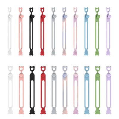 10PCs Silicone Cable Straps Cord Organizer for Bundling Earphone, Phone Charger, Computer Cords, Reusable Cable Ties Wire Organizer in Home,Office,Kitchen,School