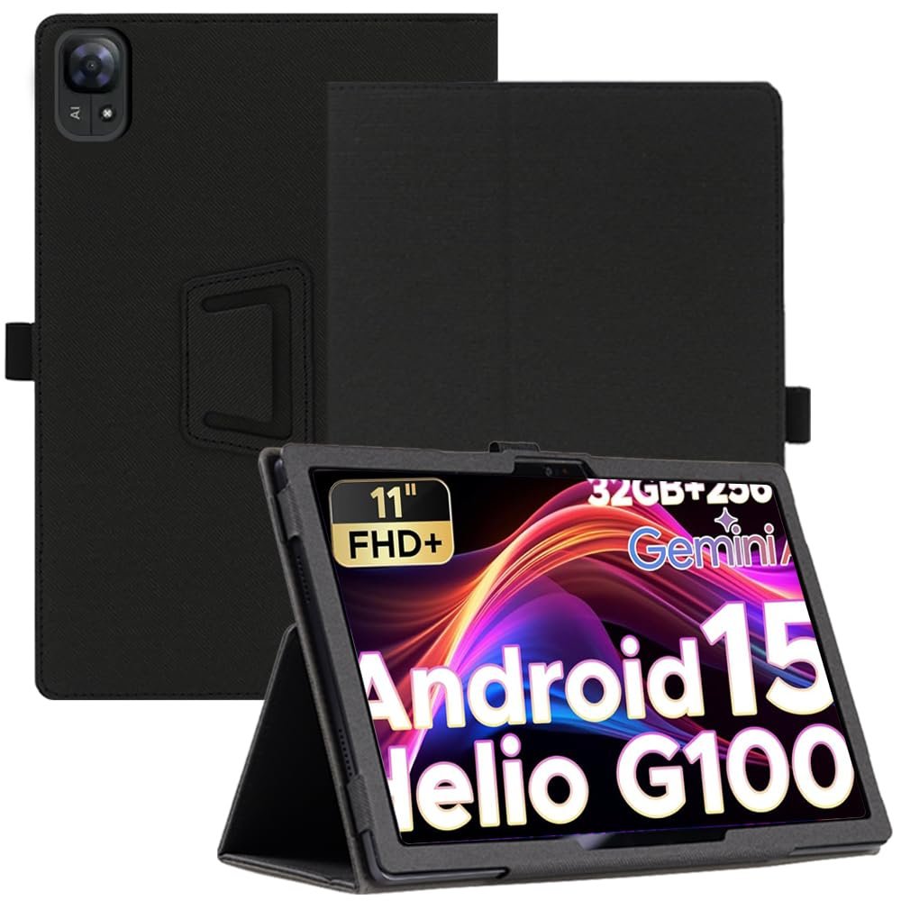 AIJAKO Tablet Case for DOOGEE Tab E3 Android 15 Tablet 2025 11 Inch, Premium PU Leather Folio Folding Stand Protective Case Cover with Hand Strap Magnet for DOOGEE Tab E3 Tablet 11 Inch