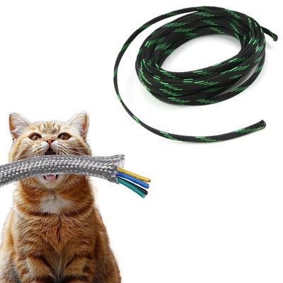 Hegebeck Expandable Braided Cable Sleeving 3.3ft Length -0.63inch Width,PET Flexible Mesh Protective Sleeves for Tube,Wires,USB Cable,Audio Power Cord,Pets Cats Dogs Chew,Fluorescent green + Black 1pc