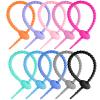 10 Pcs Silicone Zip Ties Bag Clip, Cable Straps, 8 Inch Reusable Rubber Twist Straps, All-Purpose Ties, Silicone Cord, Household Snake Holder for Seal Plastic Bags Wires and Cables view 1