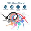 10 Pcs Silicone Zip Ties Bag Clip, Cable Straps, 8 Inch Reusable Rubber Twist Straps, All-Purpose Ties, Silicone Cord, Household Snake Holder for Seal Plastic Bags Wires and Cables view 4