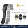 18mm Stainless steel metal watchband Fit for Casio Small Square 3299 AE-1200WH/1300WH/W-218/AE1200(Black) view 3