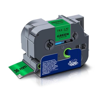 36mm Laminated Label Tape TZe-261 1 Piece Compatible with TZe TZ Tape TZe261 TZ-261 for Label Maker Machine(Black on Green)